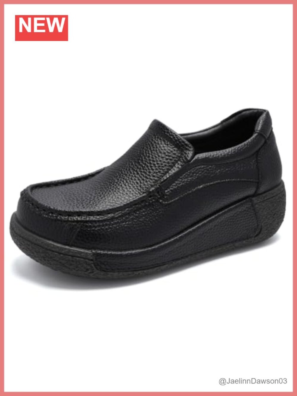 Women's Platform Penny Loafers, Slip On Chunky Vegan Leather Memory Foam